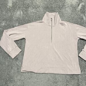 Athleta Shirt Womens Small Seasoft Quarter Zip  Sweatshirt Top  Lavender 882393